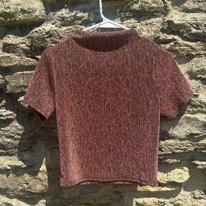 Metallic Short Sleeve Top size large